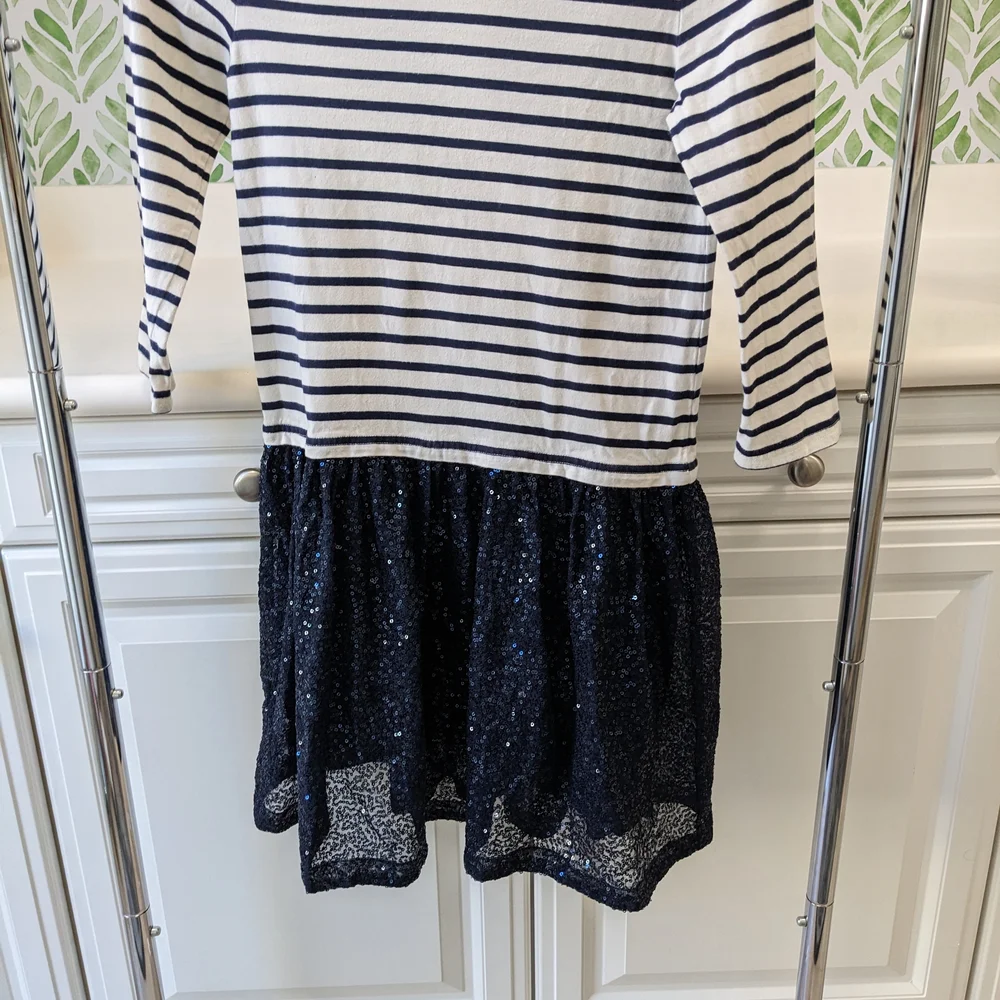 Gap Kids XXL Girl's Blue Striped Sequin Dress